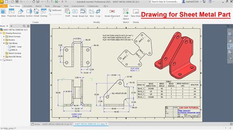 sheet metal autocad|inventor sheet metal drawing.